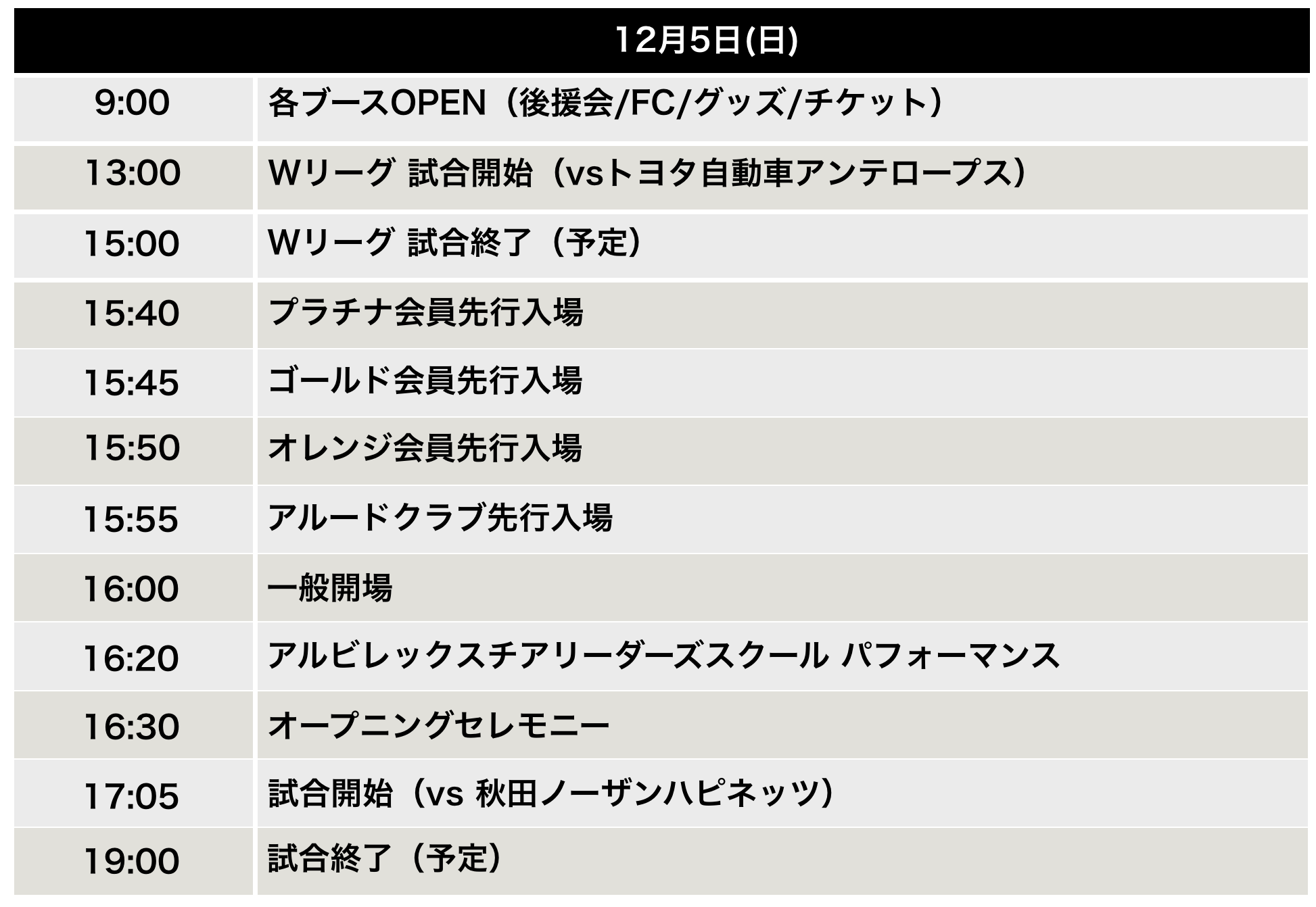 12/2更新※【12/4,12/5 イベント情報】 vs 秋田ノーザンハピネッツ